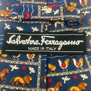 Salvatore Ferragamo Silk Tie: Animals, Fish, Birds